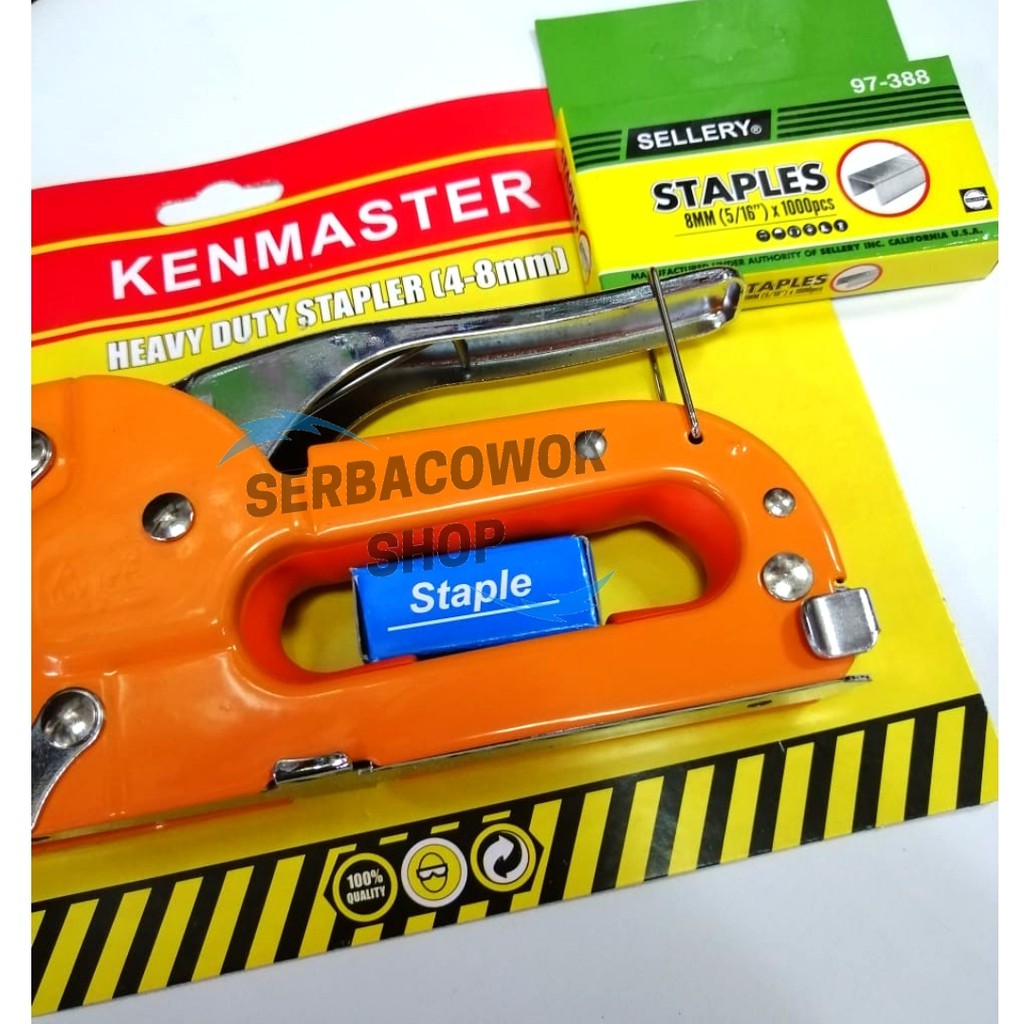 

Paket Isi Gun Tacker Stapler Dan Mesin Staples Jok Tembak Stapler Gun Tangan 4 - 8 Mm Kenmaster Term