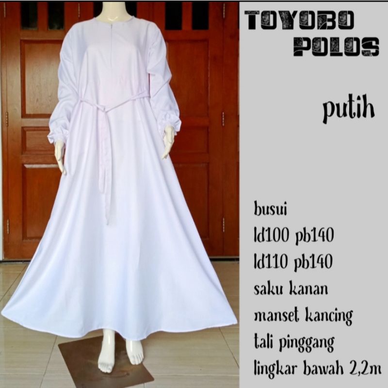 Gamis katun madina putih /gamis toyobo putih/gamis umroh/gamis polos
