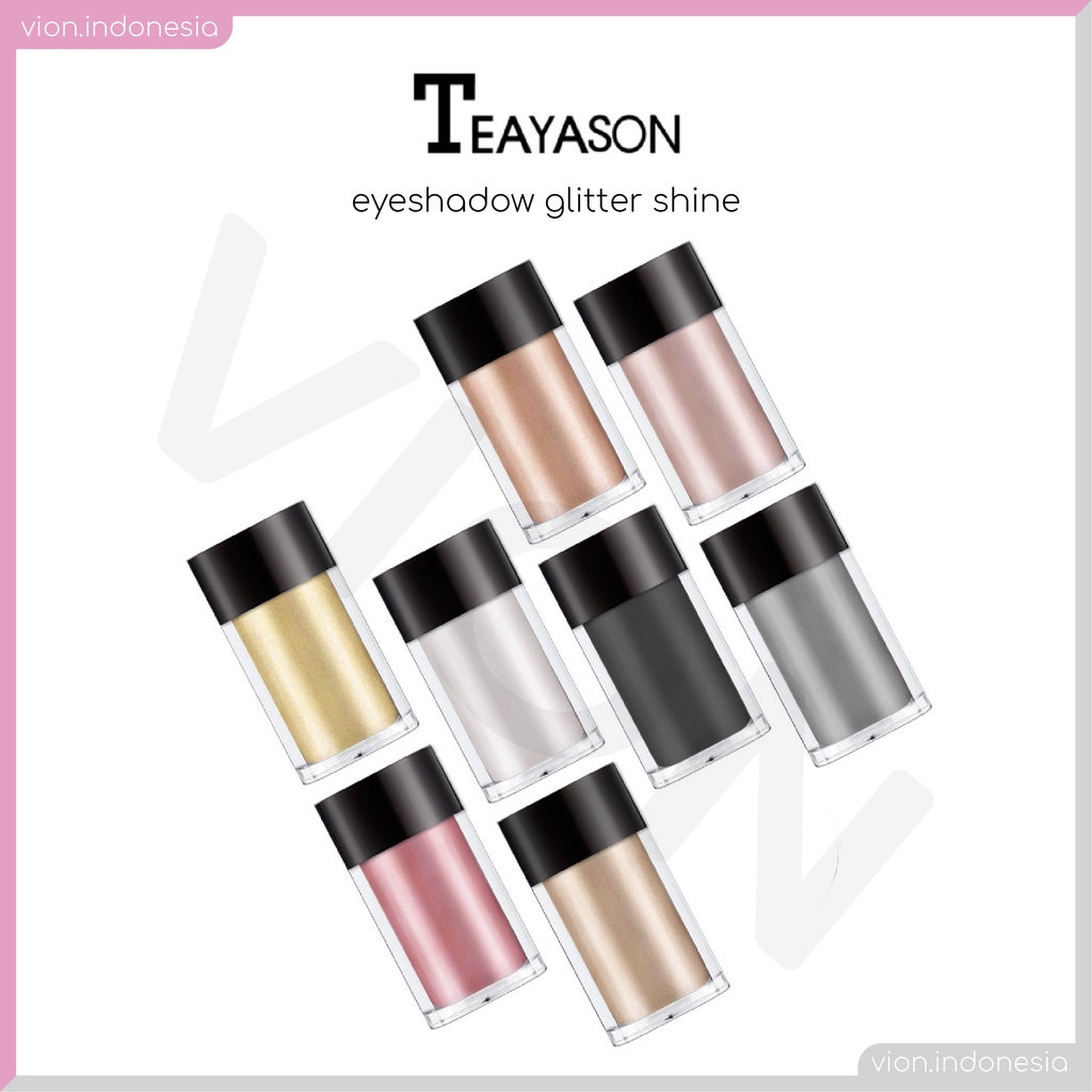 TEAYASON Eyeshadow Glitter Tunggal 8 Warna Botol High Shine Original TE002