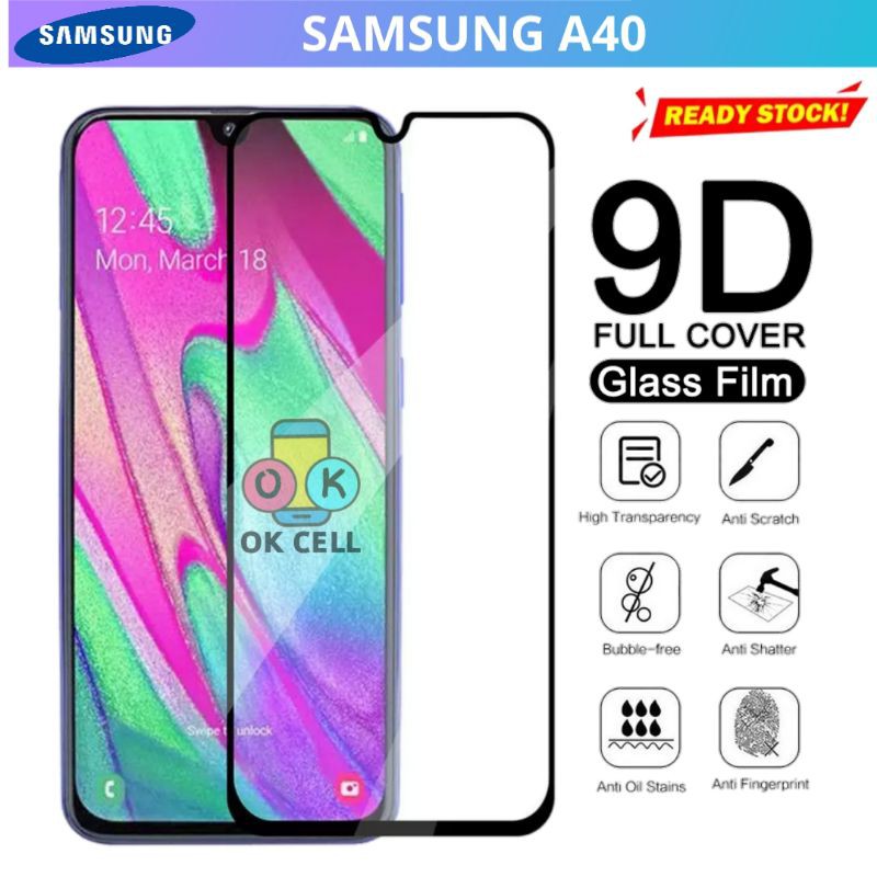 Tempered Glass 5D.9D TG Anti Gores Kaca Layar Samsung A40 Guard Screen Protector Premium