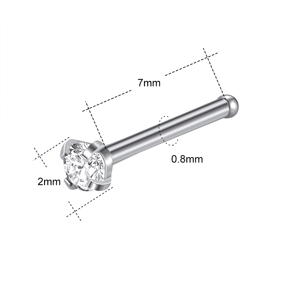14pcs / Set Anting Tindik Hidung / Telinga Bahan Stainless Steel 20g