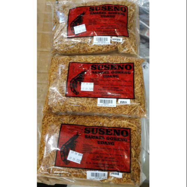 Suseno Sambal Goreng Udang Kentang Asli Lampung / Abon Udang Ebi Bungkus Plastik 250 g
