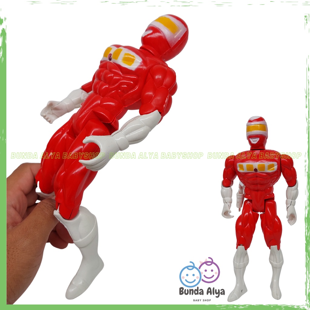 Mainan Anak Laki Robot Super Hero Power Ranger Merah - Mainan Figure Super Hero Toys SNI