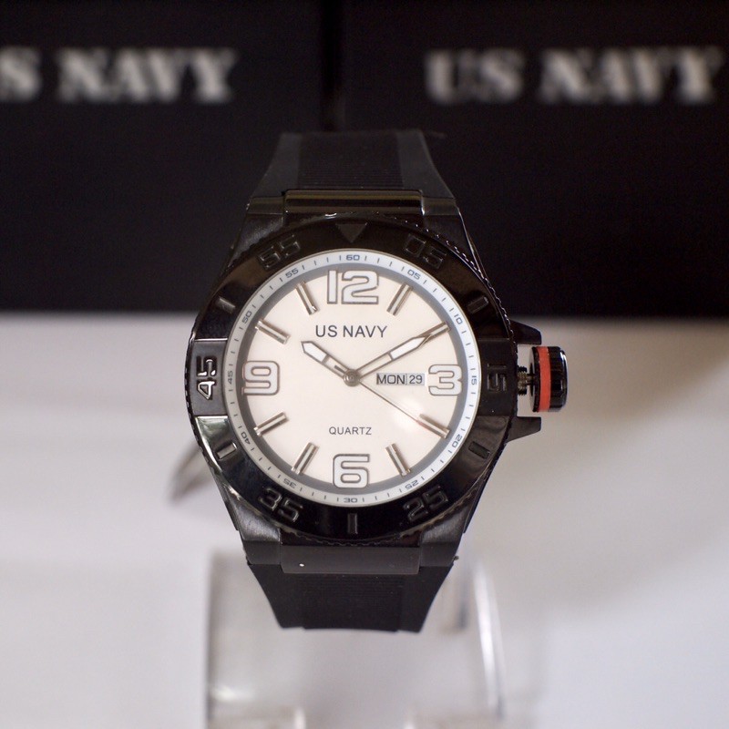 US NAVY 63553MA BW Rubber Sport Watch