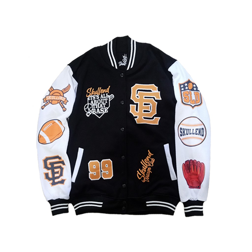 SKULLEND Varsity Jacket Baseball  Vintage Pria Wanita - Jaket Varisty  Jaket Besball  Bisbol Cowok Cewek Original Distro Bandung