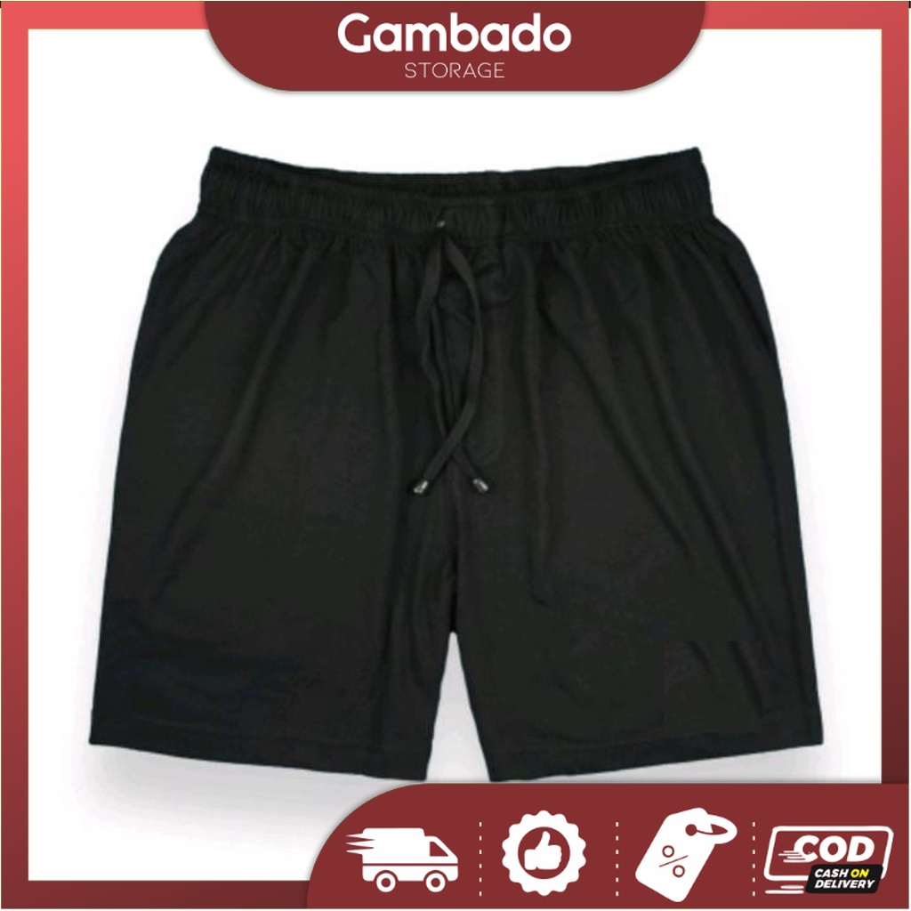 Celana Pendek Kolor Boxer Hitam Polos Boxer Santai Pria Wanita sevencartel