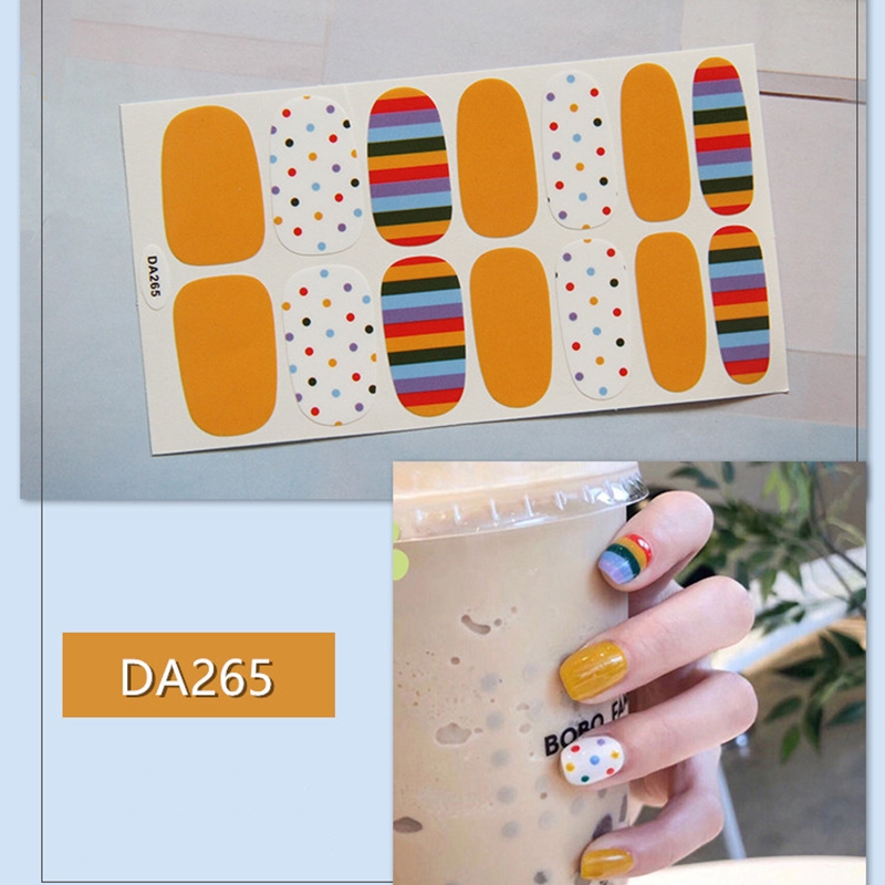 Da261-280 14pcs/lembar Stiker Kuku Palsu 3d Diy Untuk Nail Art