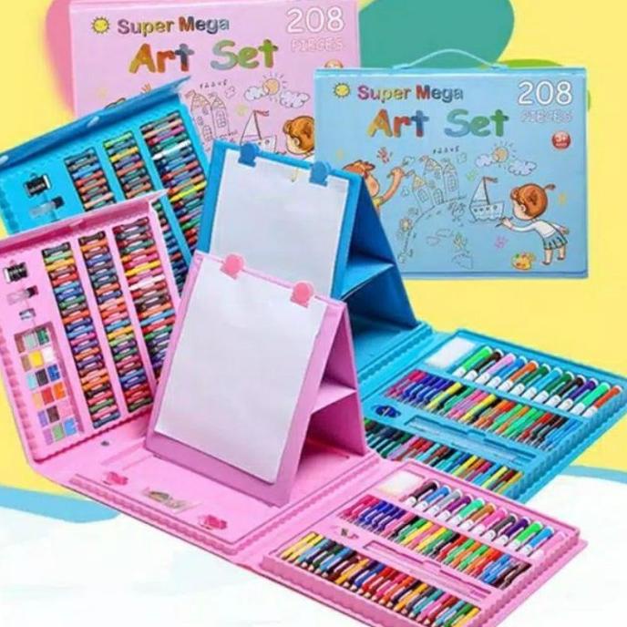 

(BISA COD) Crayon Set 208 Pcs Pensil Warna Alat Lukis Gambar Kado Anak Gift Set KOMPLIT Kode 964