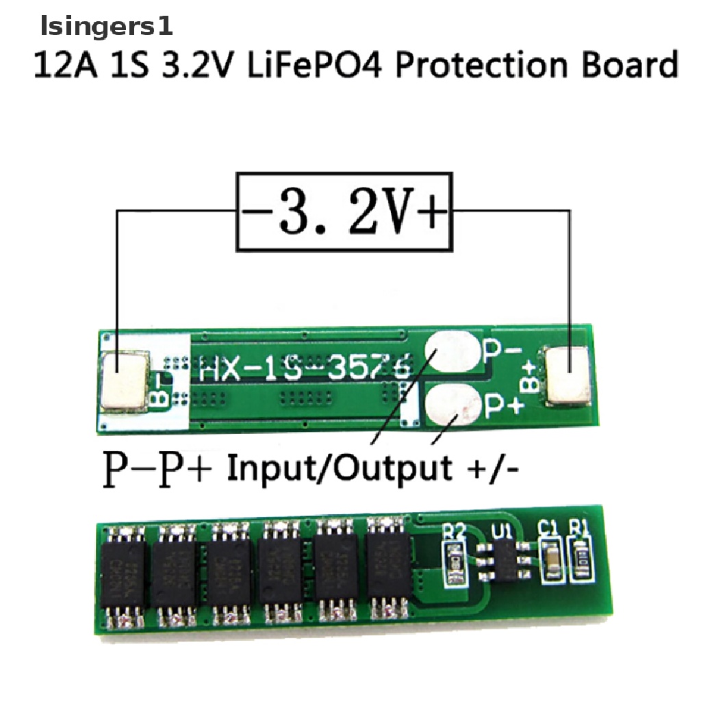 (lsingers1) Papan Pelindung Baterai Lithium 12A 1S 3.6V LiFePO4 Bahan Besi Phosphate