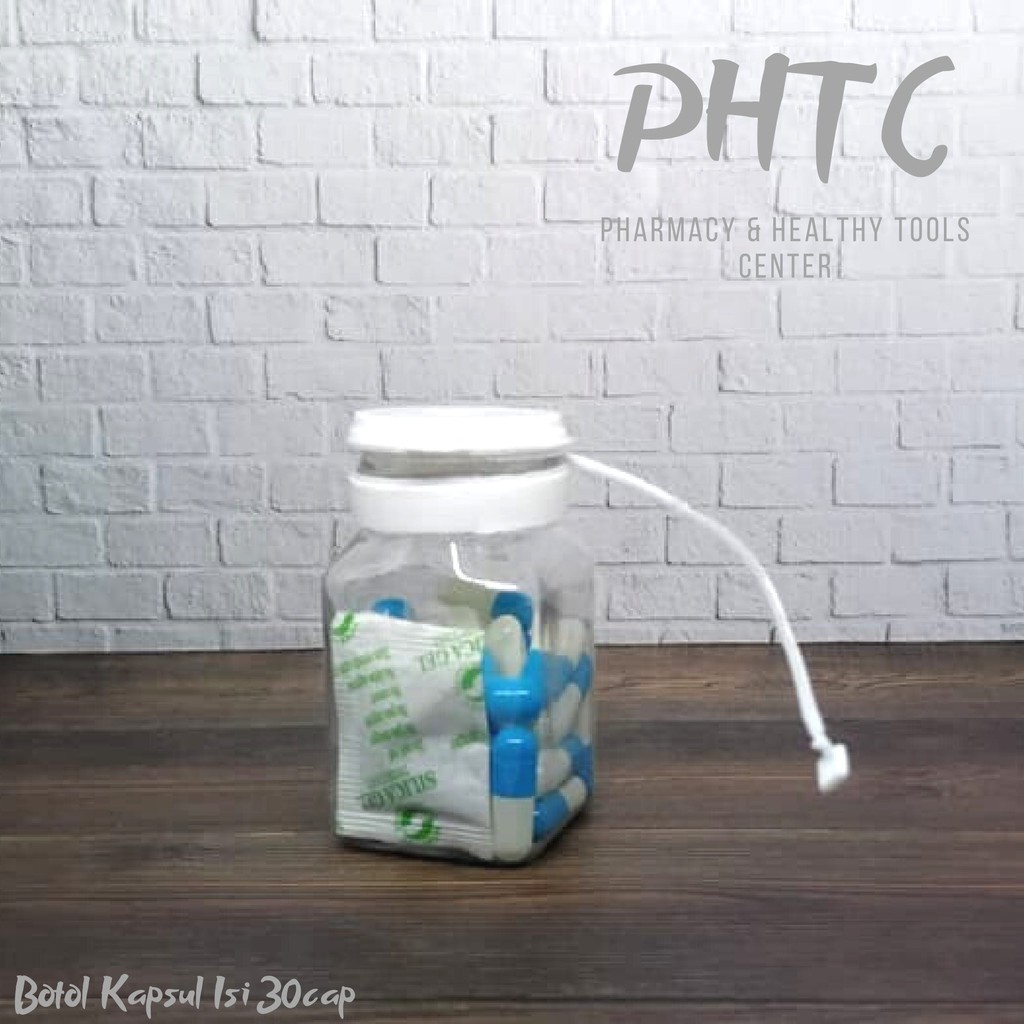 BOTOL PLASTIK isi 30 kapsul - Botol Kapsul