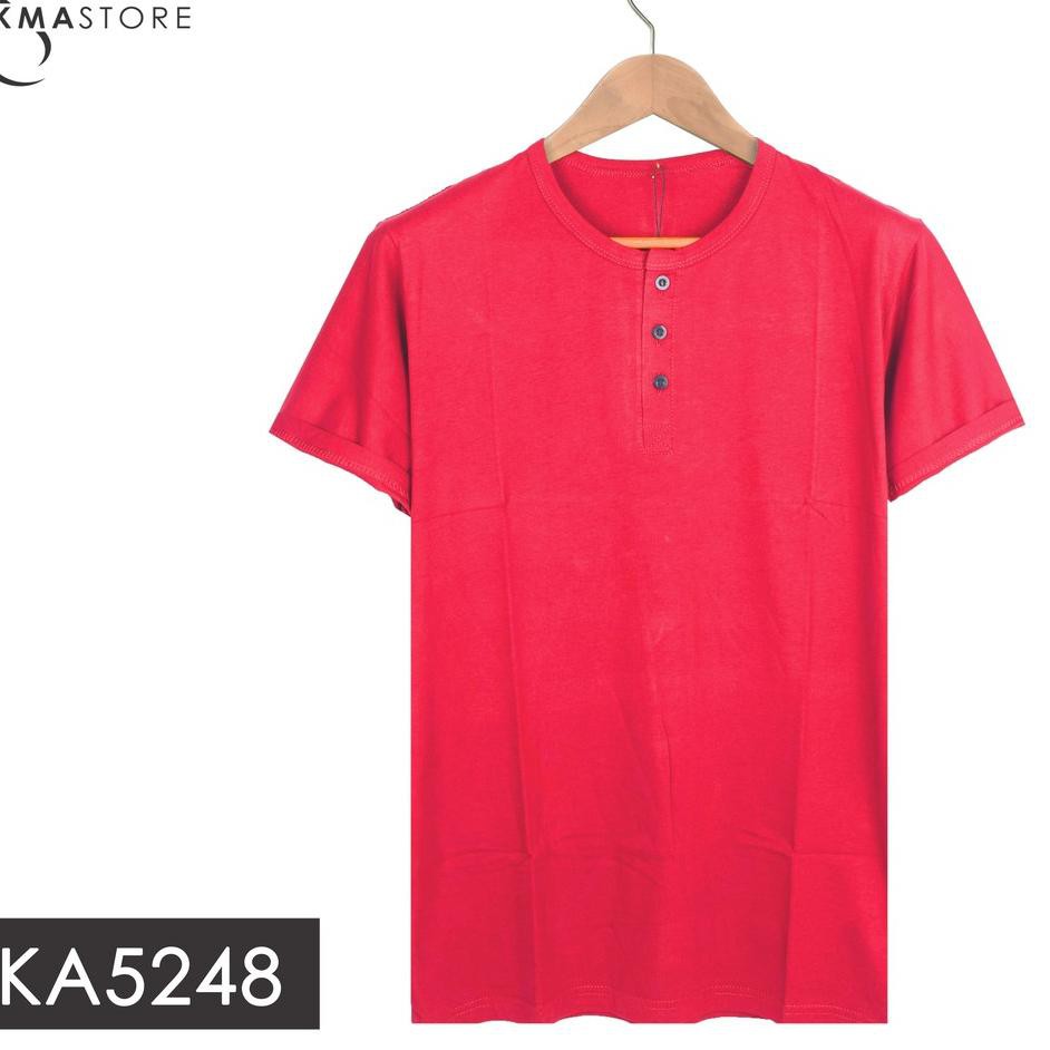 >324 Kaos Polos Pria/Cowok lengan Pendek Kancing/henley KA5263/KA5264/KA5265/KA5272 ║