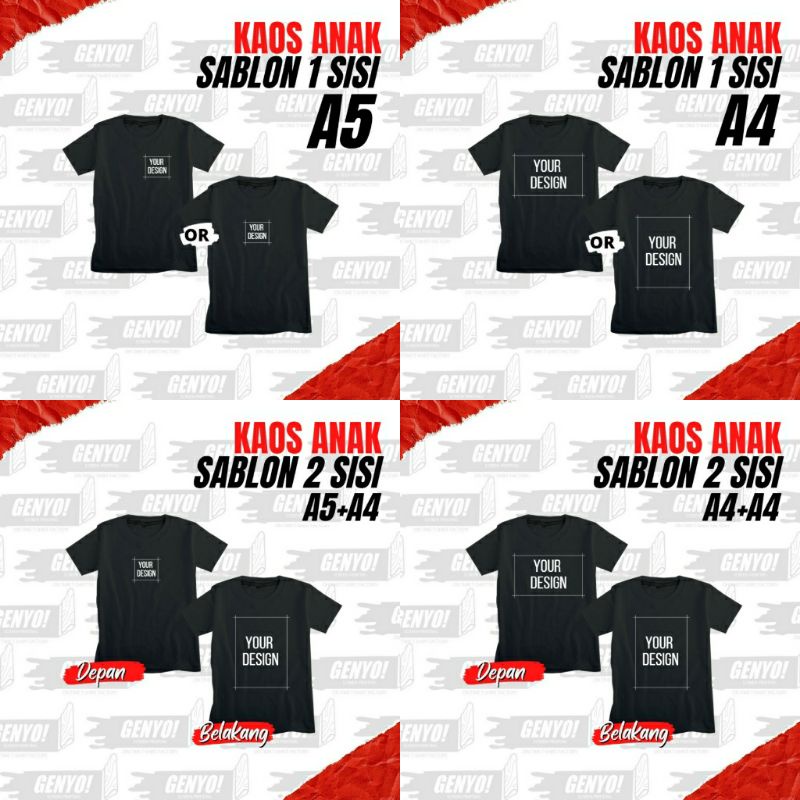 KAOS CUSTOM ANAK | KAOS SATUAN ANAK | KAOS DESAIN BEBAS ANAK