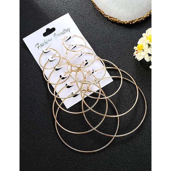 LRC Anting Set Fashion 6 Pairs Of Alloy Earrings D42525