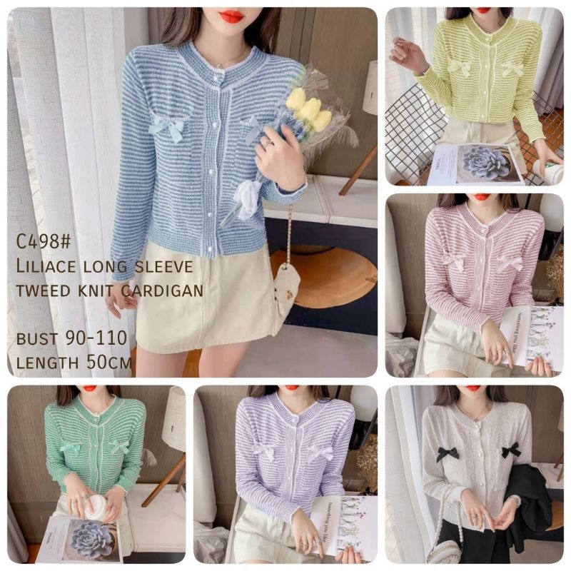 MDLV ~ C498 LILIACE LONG SLEEVE TWED KNIT CARDIGAN/ KARDIGAN KOREA KEKINIAN / KARDIGAN RAJUT IMPORT