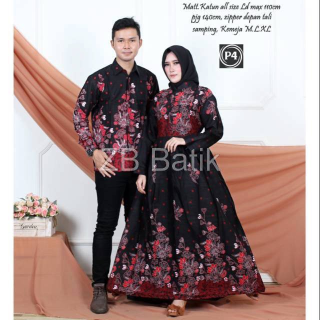 ZB Batik - Maura Couple - Sania Ruffle Batik Couple Ori Ndoro Jowi DNT Garansi Termurah Shopee