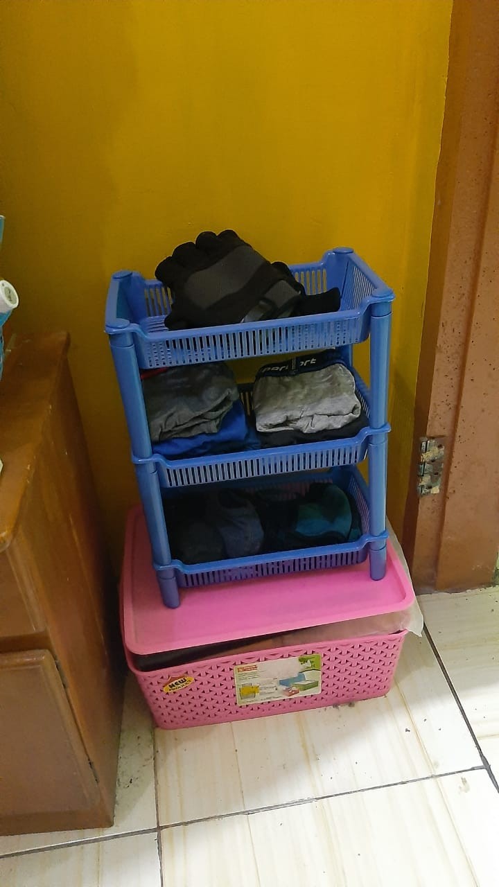 Rak Plastik 3 Susun Kecil 30x19x39cm Rak Susun Portable Serbaguna Multifungsi  800gr