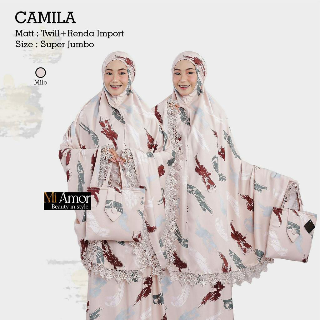 Camila Mukena Dewasa Twill Renda Import Muslim Original Produk By Mi Amore