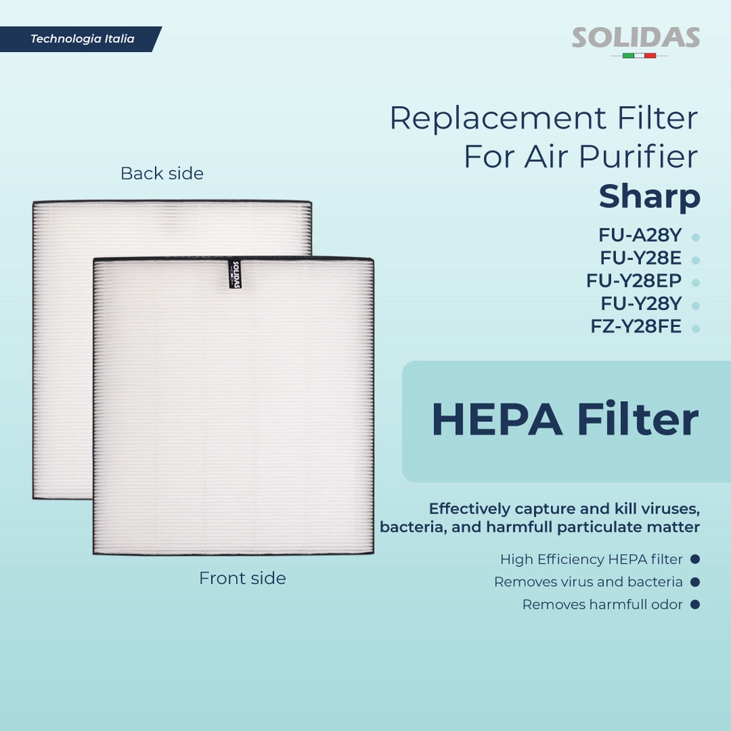 Solidas - Replacement Filter Air Purifier Sharp FU-A28Y / HEPA Filter
