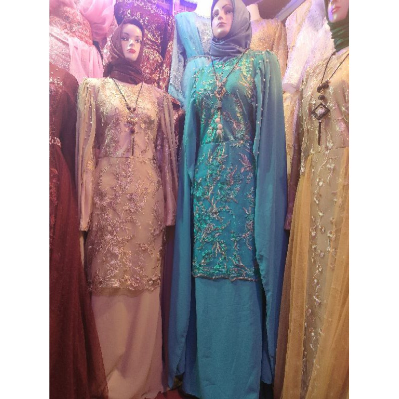 Gamis Brokat Aurel Sayap Mewah Murah Sultan Lebaran 2021