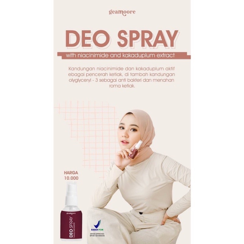 GEAMOORE Deodorant Spray [30ml] Tawas Extract