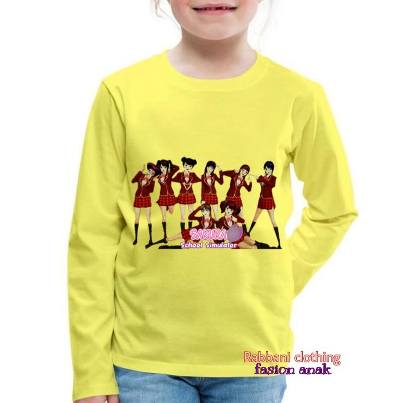 baju sakura school simulator kaos anak lengan panjang