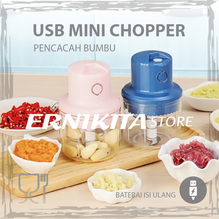 MINI BLENDER CHOPPER ELECTRIC USB - Perajang Bawang Bumbu Daging