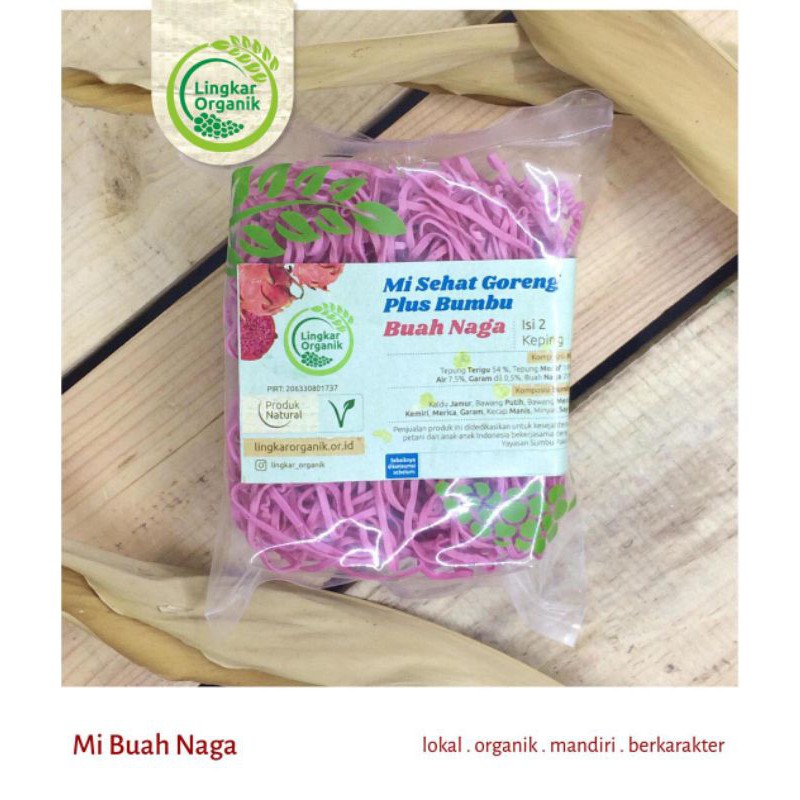 

mie goreng sehat buah naga plus bumbu lingkar organik isi 2 keping