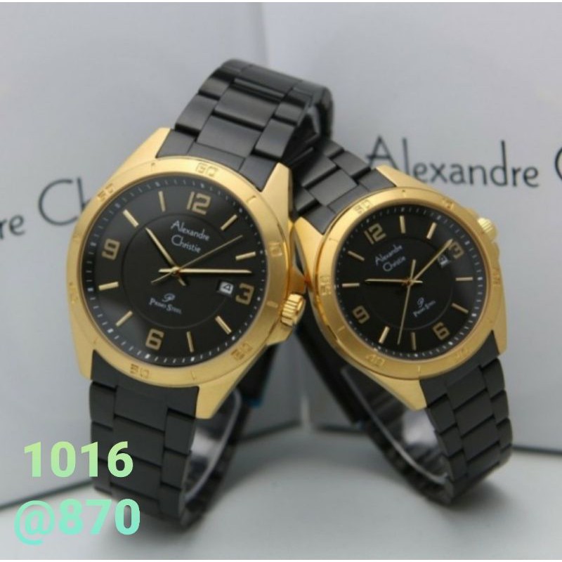 Jam Alexandre christie Primo Steel Couple AC 1016 | AC1016 Couple ori
