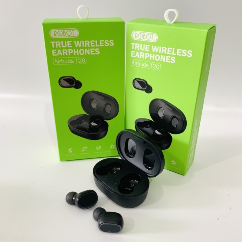 ROBOT TWS Wireless Airbuds T20 Headset Bluetooth Earphone ORIGINAL