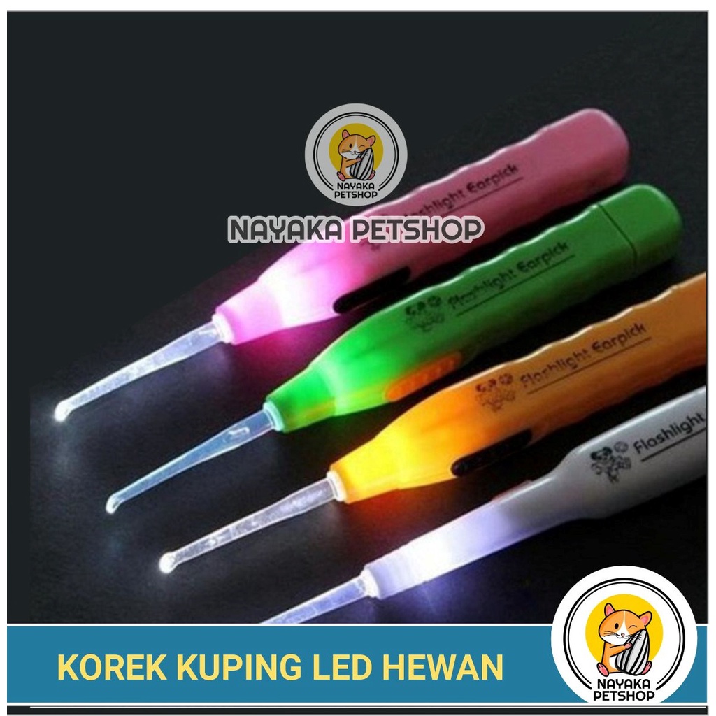 Korek Kuping Kucing Lampu LED Pembersih Telinga Korekan Anjing Hewan