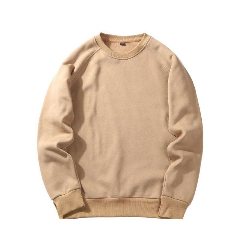 crewneck polos coklat susu (coksu) Pria Wanita sweater polos bahan hangat original lokal outewear