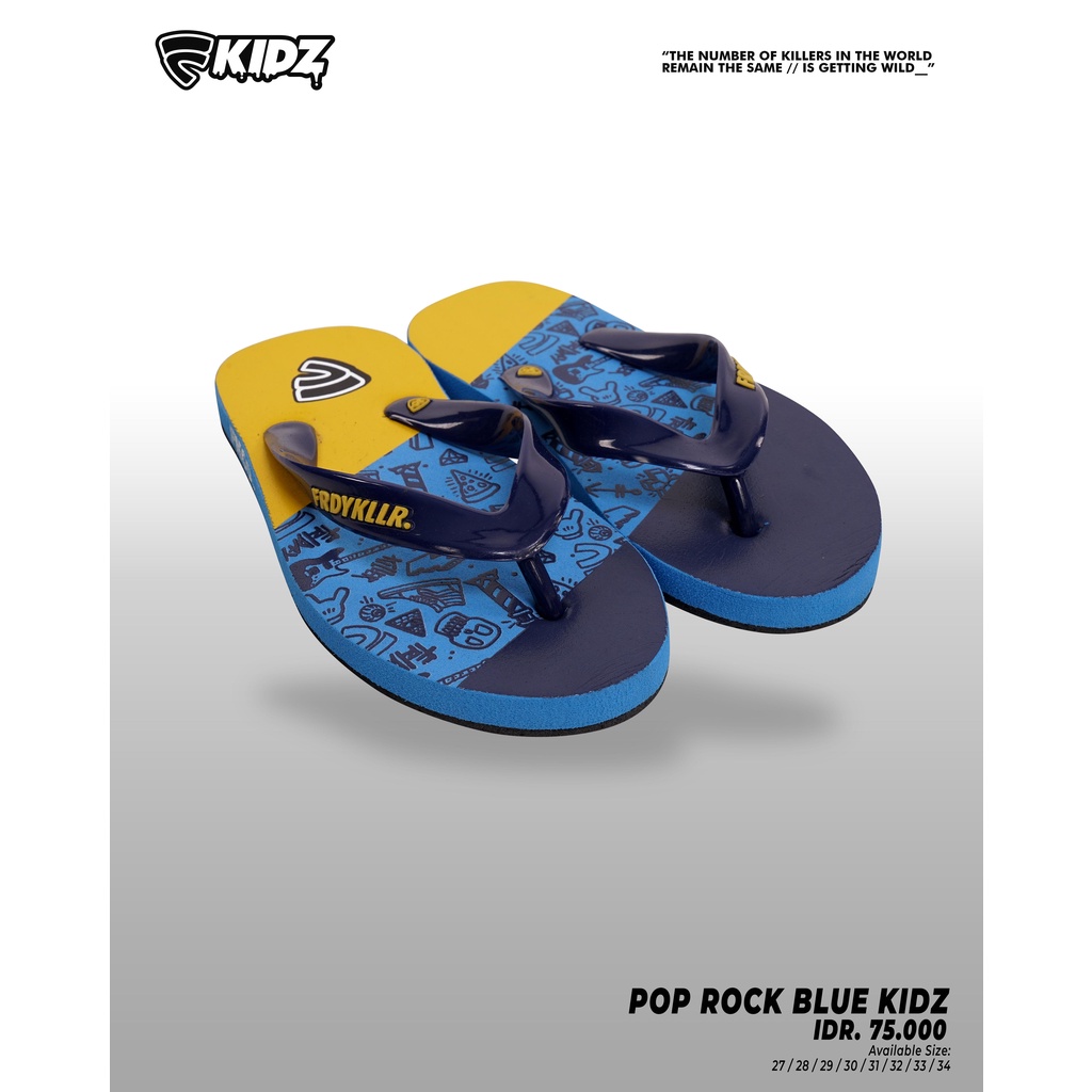 SANDAL ANAK ANAK FRIDAY KILLER | POP ROCK BLUE KIDZ