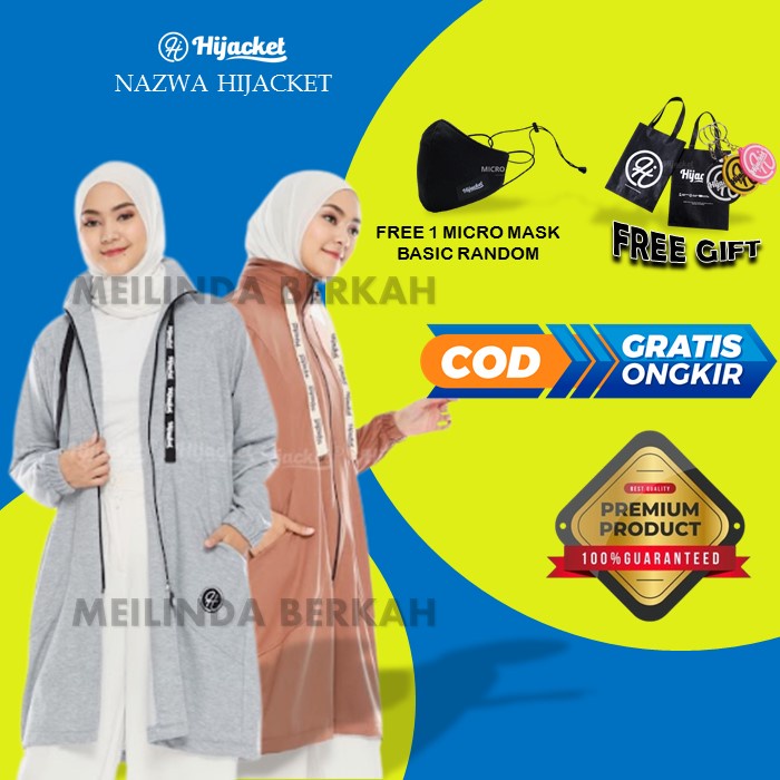 HIJACKET NAZWA - HIJAKET ORIGINAL JAKET TANPA HOODIE / JAKET HIJABERS HOODIE WANITA / JAKET WANITA M