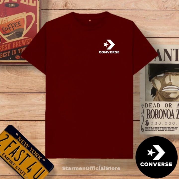 Kaos Distro Unisex LOGO CONVERS Katun Combed 30s / sablon polyflex /polyflex premium / Pakaian Pria Wanita Atasan Cowok Cewek /kaos kekinian / kaos viral / tshirt tumbrl tee basic /SIZE M , L , XL , XXL / kaus oblong oversize kaos murah best seller ready