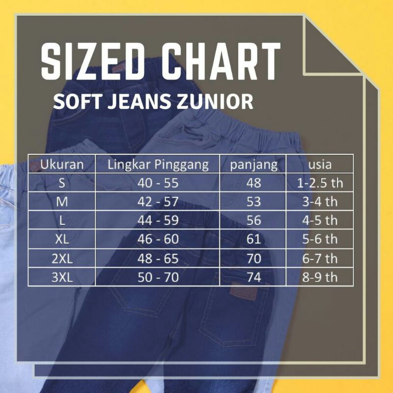 Celana Jeans Anak Zunior 1-9 Tahun