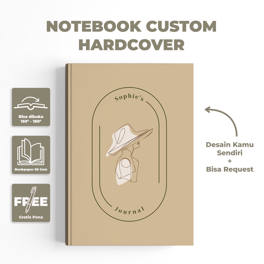 

Notebook ESTETIK / Custom Notebook / Custom Diary / Premium, Hardcover, Blank, Dotted, Lined / aesthetic / totebook