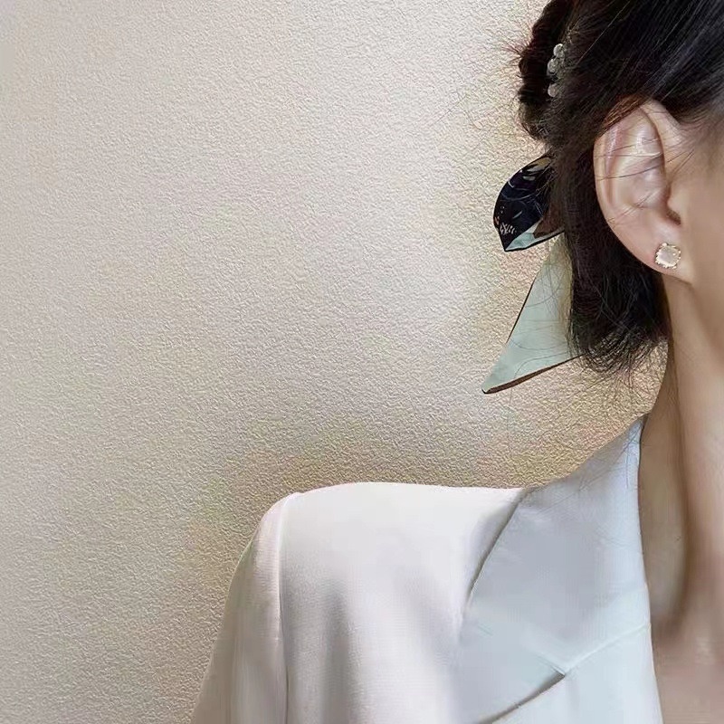 Magic789 6pcs / Set Anting Tusuk Lapis Emas 14k Desain Geometri Hias Opal Gaya Korea Untuk Wanita