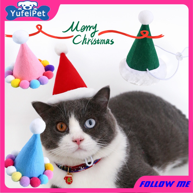 ★〓YUFeiPet〓★ Christmas Pet Hat Cat and Dog Felt Christmas Hat Adjustable Birthday Party Hat