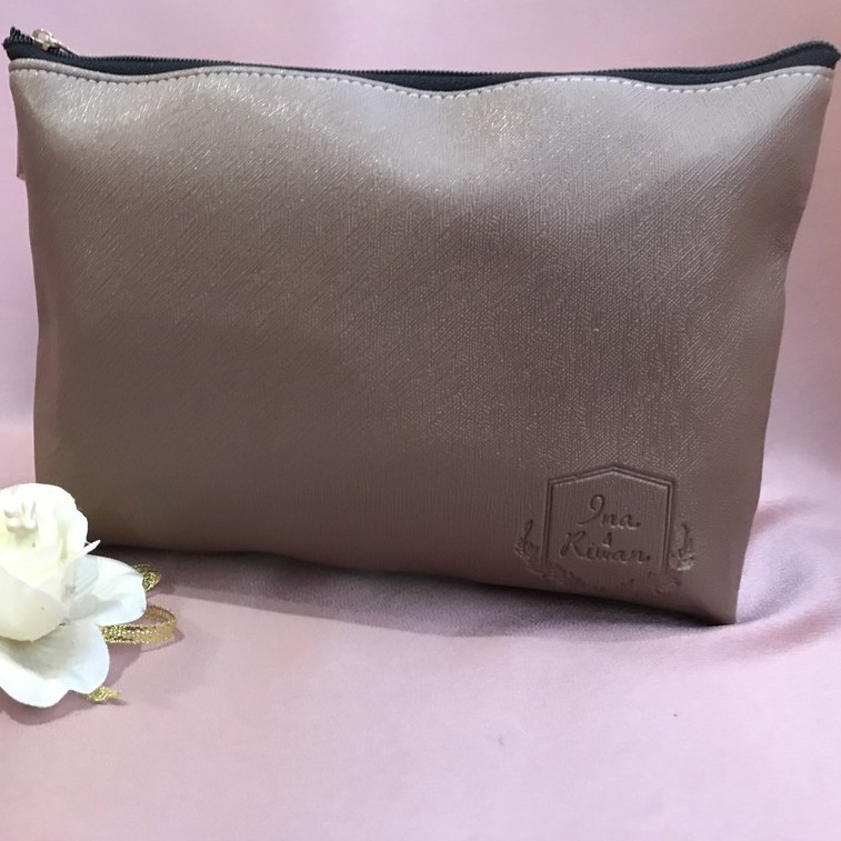 SOUVENIR POUCH ZIPPER 18 x 12 x 3,5 CM INCLUDE PACKING PLASTIK DESAIN CUSTOM ZIPPER POUCH Z2-1 18 x 