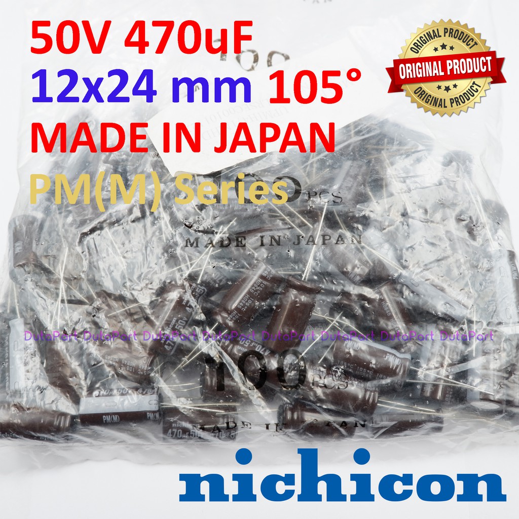 50V 470uF ORIGINAL NICHICON PM JAPAN Kapasitor Capasitor Elko Elco