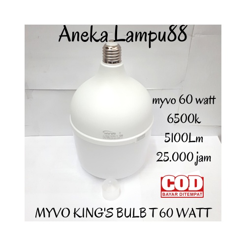 myvo king 60 watt / lampu led 60 watt / bohlam myvo king's 60 watt led - LAMPU 60 WATT