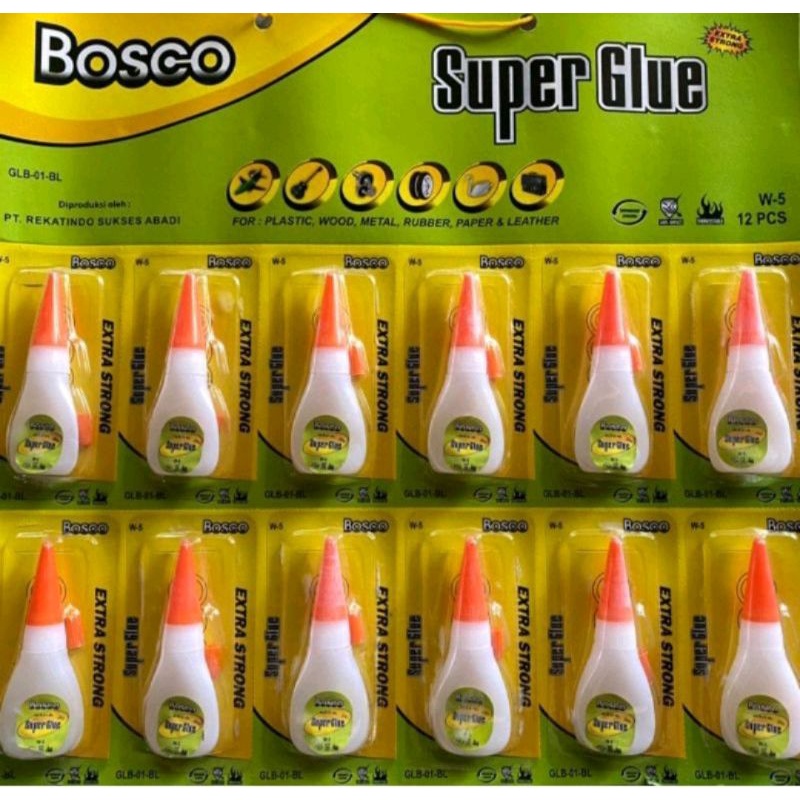 lem super glue bosco isi 12/ perekat serbaguna