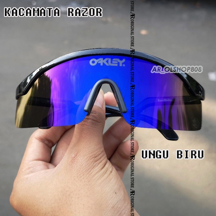 Kacamata Fashion Kacamata Roadbike Kacamata Sepeda Gowes Kacamata Bike Razor Blade Ungu Kacamata Ret