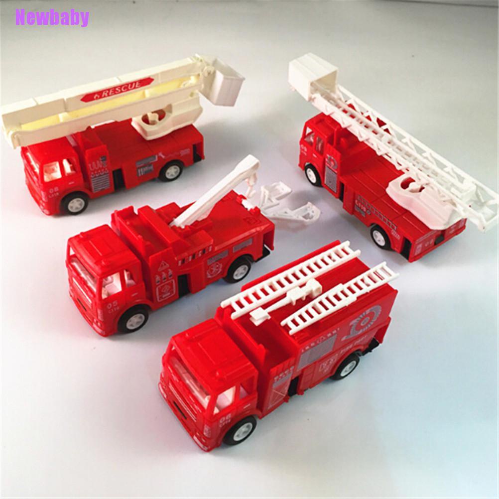 (Newbaby) Mainan Edukasi Truk Pemadam Kebakaran / Tanker Air Pull Back Untuk Anak Bermain Peran
