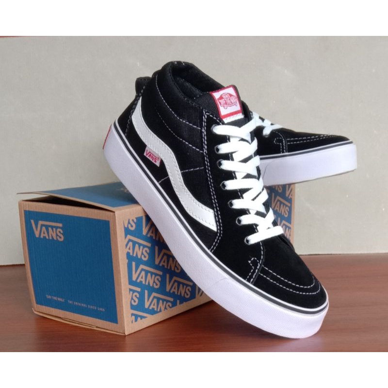 sepatu vans old skool sk8 high black white vans premium sk8 tinggi hitam putih