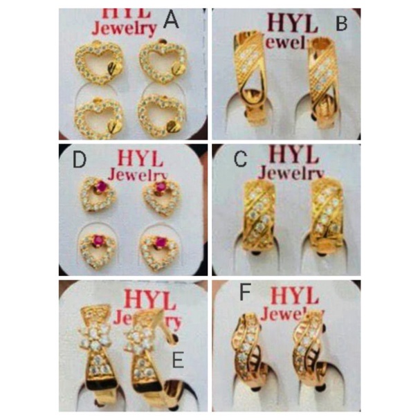 Ramk33. Anting xuping wanita lapis emas dgn mata zircon