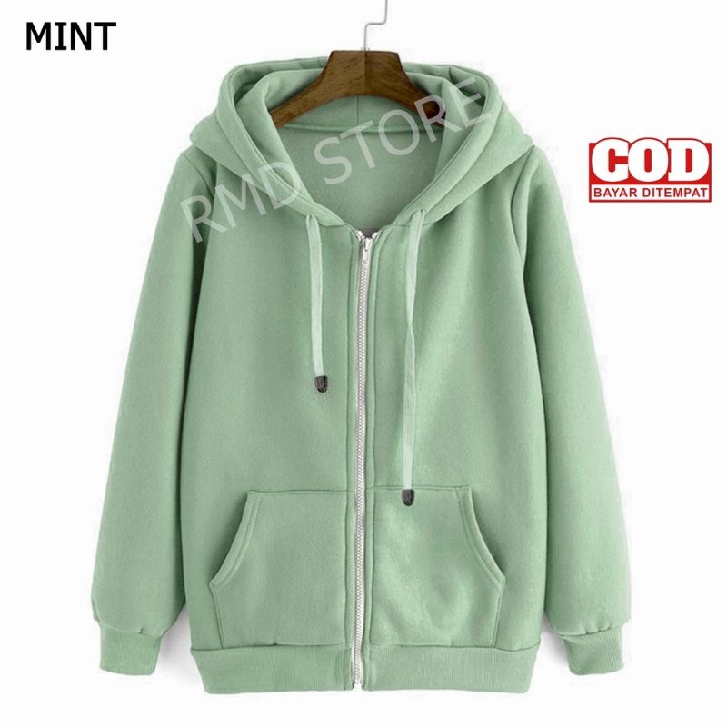JAKET HOODIE ZIPPER JAKET POLOS SWEATER POLOS RESLETING PRIA WANITA UNISEX M L XL XXL RMD STORE-Mint zipper