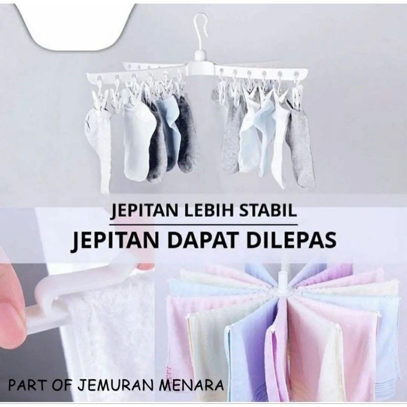 Jemuran Menara lipat / Jemuran baju jemuran pakaian / Jemuran menara lipat 3 tingkat