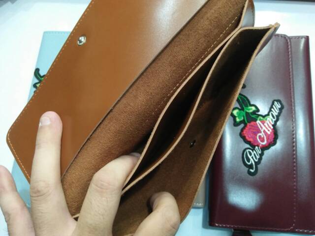 Dompet fashion bunga merah import panjang hp lipat