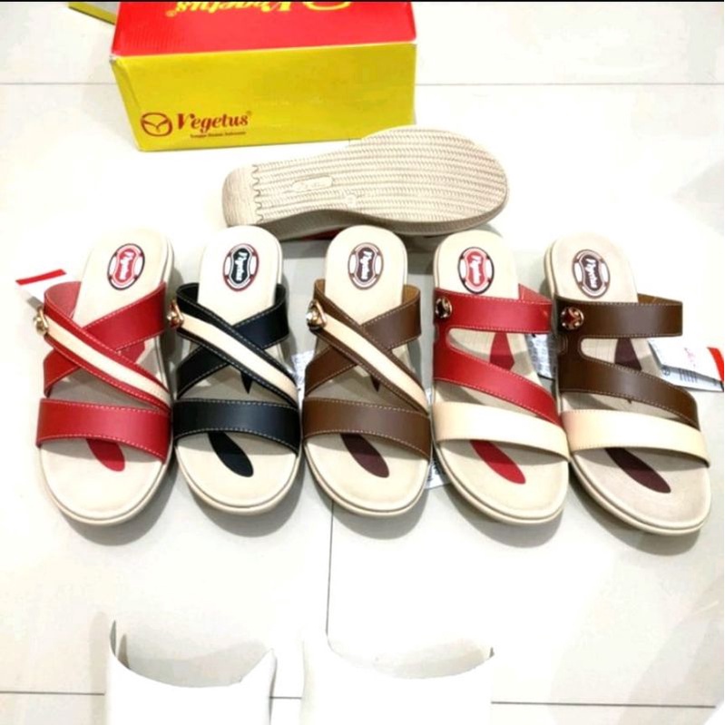 sandal wedges wanita Vegetus terbaru sol tpr karet ringan Trendy elegant keren murah